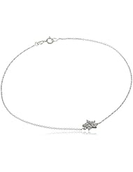 Sterling Silver Cubic Zirconia Star Anklet, 10"