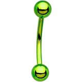 Green Anodized Titanium Ball Eyebrow Ring