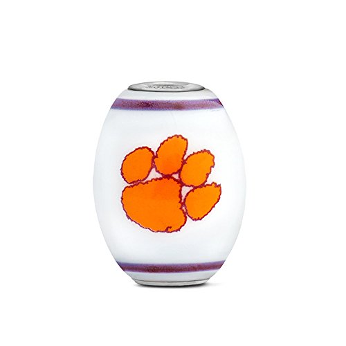 Clemson Tigers Large Glass Bead Fits Most European Style Bracelets