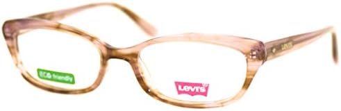 Levi Modified Rectangle PLastic Eyewear Frame Brown Pink 605 3