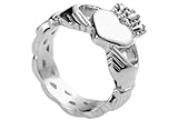 Irish Ring Claddagh Rings for women. (Sizes - 6-9) Stainless Steel - Lovers Heart Celtic rings for women with Triquetra ring jewelry design - Irish gifts for her