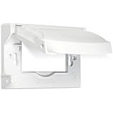 Bell MX1250W Weatherproof Single Outlet Cover Outdoor Receptacle Protector, White, Horizontal Flat