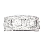 18K White Gold 1.65 CTW Princess Cut Diamond Band