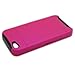 CoverON HYBRID Heavy Duty Hard HOT PINK Case and Soft BLACK Silicone Skin Cover with Kickstand and Credit Card Holder for Apple Iphone 5S / 5 [WCA660]