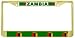 Zambia Zambian Flag Gold Tone Metal License Plate Frame Holder