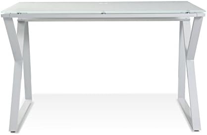 Unique Furniture Writing Desk with Pure White Glass Top