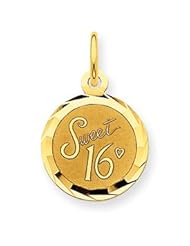 14k Gold Sweet Sixteen Disc Charm