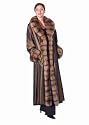 Sable Trimmed Sheared Mink Fur Coat