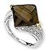 Sterling Silver and 14K Whiskey Quartz and Diamond title=