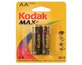 Kodak MAX AA 2pk Retail Card Alkaline 1.5V KAA-2 LR6 Battery