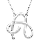 Clevereve's Sterling Silver A 16 Silver Fashion Script Initial Necklace
