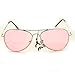 HOTLOVE Premium Quality Fashion Unisex Sunglasses UV400 Lens Technology - Aviator 30011c Pink Lens with Light Weighted Metal Frame - Extra Stunning and Stylish for Women and Men