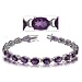 Amethyst Oval Tennis Bracelet in Fine Yellow Gold