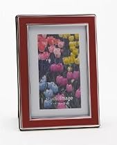 5X7 DEEP RED FRAME - 5X7 SILVER PLATED DEEP RED PHOTO FRAME - frame