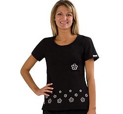Cherokee Uniforms Daisy Scoop Neck Scrub Top (Available in Black or White)