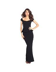 Peplum Cap Sleeves Polyester Bateau Neck Party Dress/Maxi Dress 