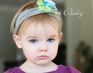 Lovely Ovely Unusal Cotton Girls Baby Flower Headband Hairband Bow Grey Lt Blue Rose