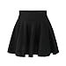 Fashion Womens Ladies High Waist Plain Pleated Flared Mini Skater,Black,One Size(Free Size)