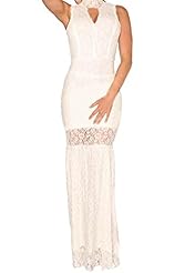 Sleeveless Lace Polyester/Spandex Spring Summer Winter High-Neck Checkered Print Evening Dress/Prom Dress/Maxi Dress 