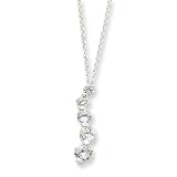 Sterling Silver CZ Journey Necklace - 18 Inch