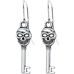 Skull Skeleton Key Earrings