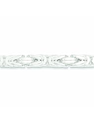 Genuine .925 Sterling Silver 8.25mm Square Byzantine Chain 24 Inch Length 190.9 Grams. 100% Satisfaction Guaranteed.