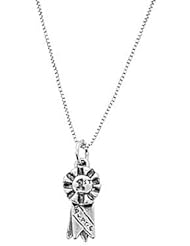 Sterling Silver One Sided First Place Ribbon Necklace