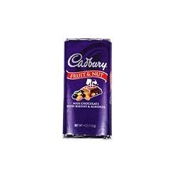 Cadburys Fruit & Nut Milk Chocolate Bar with Almonds - 3.5 Oz/ Bar, 24 ea