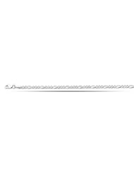 14K White Gold Figaro Chain Ladies Anklet (10 Inches)