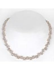 16ct Diamond Flower Necklace 14k White Gold N-FL 490