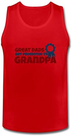 Qiaour Men's Great Dads Get Promoted To Grandpas Art Vest Red XXL