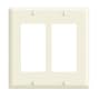 Leviton 80409-A 2-Gang Decora/GFCI Device Decora Wallplate, Standard Size, Thermoset, Device Mount, Almond