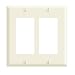 Leviton 80409-A 2-Gang Decora/GFCI Device Decora Wallplate, Standard Size, Thermoset, Device Mount, Almond