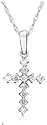 10k Choice of White or Yellow Gold Diamond Cross Pendant (.13 cttw, I-J Color, I3 Clarity)