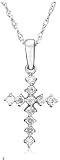 10k Choice of White or Yellow Gold Diamond Cross Pendant (.13 cttw, I-J Color, I3 Clarity)