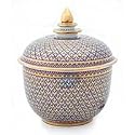 NOVICA Benjarong porcelain jar, 'Offerings'