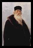 Ilya Jefimowitsch Repin (Portrait of Vladimir Stasov Wassiljewitsch, Russian art historian and music critic) Gold Wood-Mounted Art Poster Print - 13