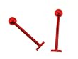 Anodized Titanium Labret 16G - Red - Sold as a Pair
