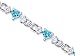 Alluring Design 4.50 carats total weight Heart Shape Swiss Blue Topaz & White CZ Gemstone Bracelet in Sterling Silver