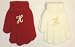 Set of Two White and Dark Red Magic Mitten Trimmed with Customer Chosen Ivory Monogram Letters for Infants Ages 0-12 Months