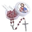 Jerusalem Rose Petals Rosary with Rosary box and a certificate in two languages. The original Rose petals Rosary made with cooked Petals grown in the Jerusalem area.