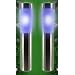 NEW 4 X BLUE STAINLESS STEEL SOLAR POST BOLLARD LIGHTS