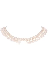 White Potato Freshwater Cultured Pearl Collar Necklace, 16"+2" Extender
