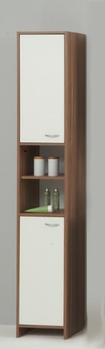 Badmöbel Hochschrank Badschrank Zwetschge/weiß Madrid