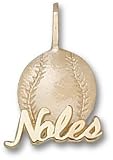 Florida State Seminoles Noles Baseball Pendant - 14KT Gold Jewelry