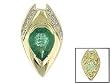 14K Yellow Gold Emerald and Diamond Pendant