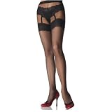 Lycra Sheer Faux Tanga Shorts Garter Panty Hose (Black;One Size)