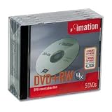 DVD+RW Discs in Jewel Cases, Silver Surface, 25 Per Pack (IMN17349) Category: CD and DVD Media