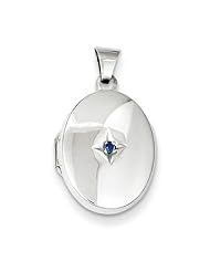 Sterling Silver 17mm Blue Synthetic Stone Oval Locket. Metal Wt- 0.91g