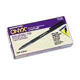 SANFORD INK COMPANY / Uni-ball onyx roller ball pen, 0.7mm, black barrel, blue ink / SAN60145 / Sold as 1 Dozen (12) / Mfr Part # 60145 \*/ Uni-ball onyx roller ball pen, 0.7mm, black barrel, blue ink